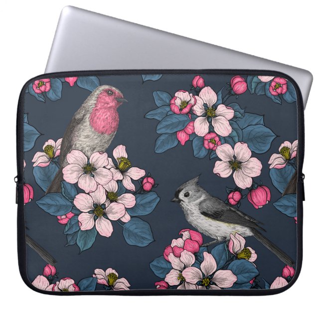 Capa Para Notebook Aves e Blossomas (Frente)