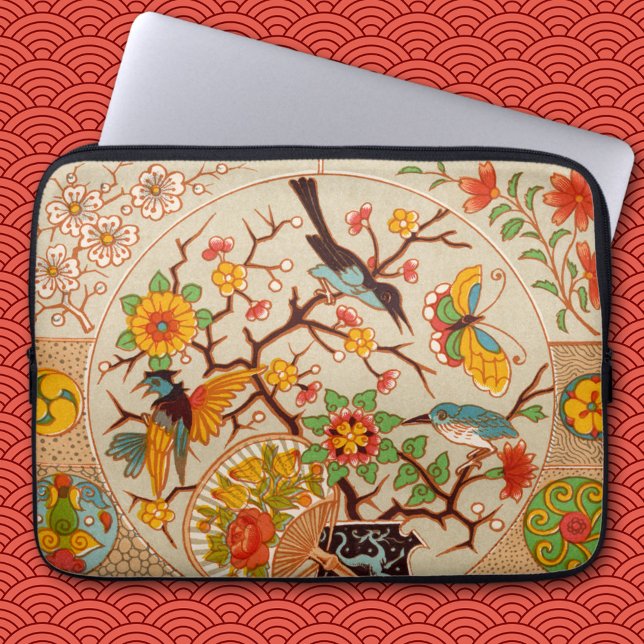 Capa Para Notebook Aves e Borboletas Neoprene Bolsa de laptop (Criador carregado)