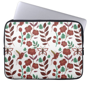 Capa Para Notebook Aves e borboletas, sem costura, de tipo floral