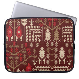 Capa Para Notebook Aves Flores Azul Escuro Padrão