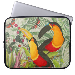 Capa Para Notebook Aves Tropicais Vibrantes Turianos Arte Selva Exóti