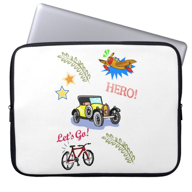 Capa Para Notebook Avião de bicicleta bolsa de laptop (Frente)