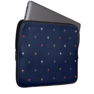 Capa Para Notebook Aviões a cores Padrões azuis escuros