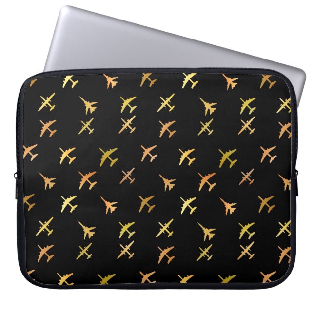 Capa Para Notebook Aviões de combate, a preto (Frente)