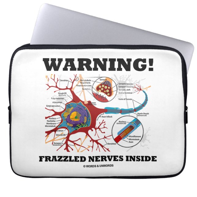 Capa Para Notebook Aviso! Nervos Frazzled dentro da sinapse do (Frente)