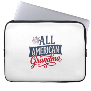 Capa Para Notebook Avó Americana Design Patriótico de Fogos de Artifí