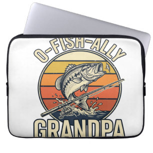 Capa Para Notebook Avô O-Fish-Ally Camisa Vintage de Pesca Design_1
