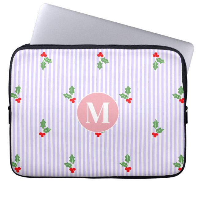 Capa Para Notebook Azeite de Oliva Personalizado com Listras Natalina (Frente)