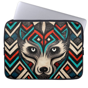 Capa Para Notebook Aztec Wolf Face
