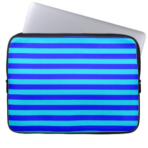 Capa Para Notebook Azul-claro e Design de faixas azuis-escuras