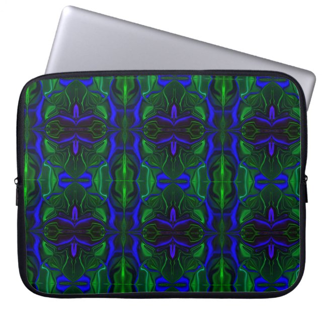 Capa Para Notebook Azul com traçados interligados 'flutuantes' (Frente)