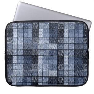 Capa Para Notebook Azul, denim, tartã, xadrez.