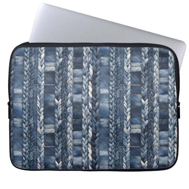 Capa Para Notebook Azul Distante E Travado Jean Denim (Frente)