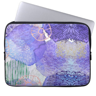 Capa Para Notebook Azul e roxo, abstrato moderno