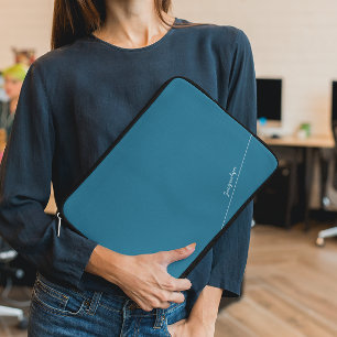 Capa Para Notebook Azul Elegante com Bolsa de laptop de nome