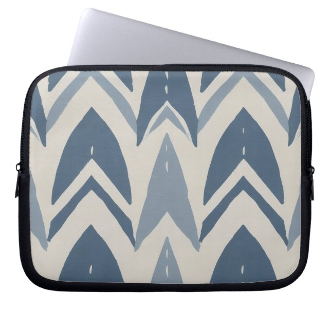 Capa Para Notebook Azul empoeirado Batik Parang Chevron Geométrico Co (Frente)