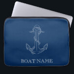 Capa Para Notebook Azul Marinho de ancoragem com espírito náutico<br><div class="desc">Esta imagem apresenta uma âncora sobre um fundo azul marinho.</div>