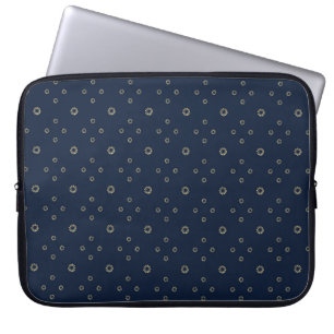 Capa Para Notebook Azul Marinho Sol de Zínia Dourada