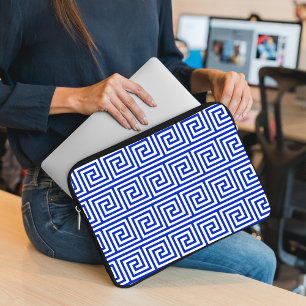 Capa Para Notebook Azul-padrão dos quadrados-chave gregos