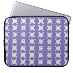 Capa Para Notebook Azul Periwinkle & Cinza Prateado Padrão de Círculo