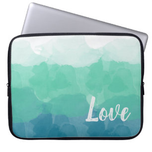 Capa Para Notebook Azul Turquesa Ombre e Gradiente de Amor Neo Mint