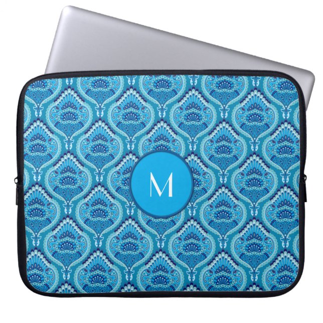Capa Para Notebook Azulado - Paisley Emplumado (Frente)