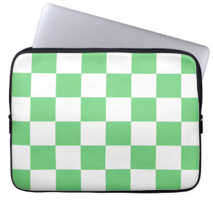 Capa Para Notebook Azulejo da placa de xadrez verde retrorada Y2K