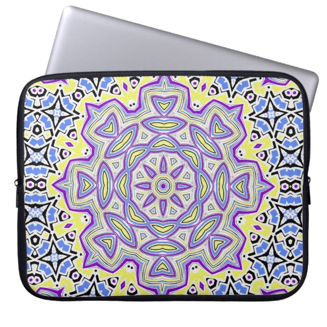 Capa Para Notebook Azulejo de padrões abstratos ornamentais sem costu (Frente)