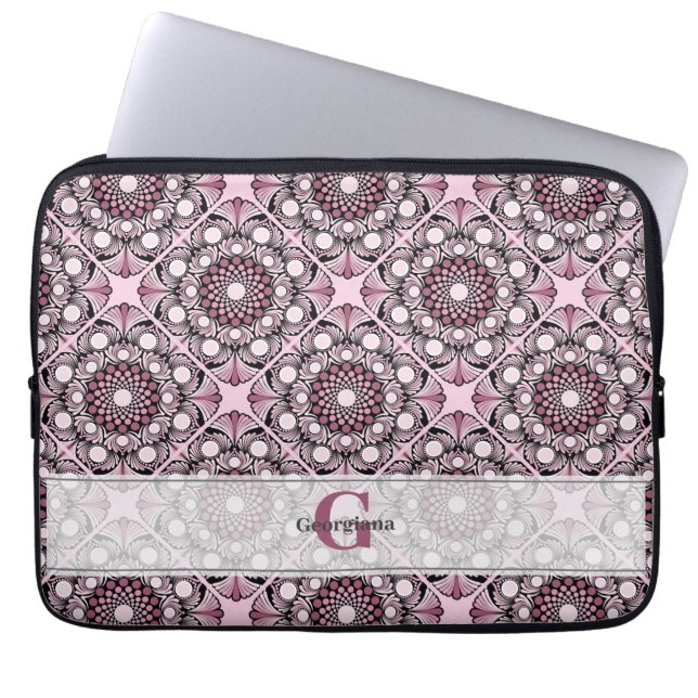 Capa Para Notebook Azulejo Dusky Rosa Cherry Blossom Mandala (Frente)