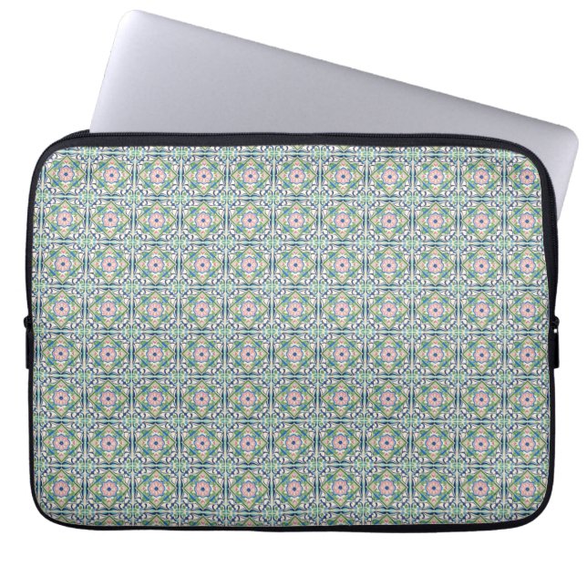 Capa Para Notebook Azulejo rosa e azul (Frente)