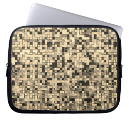 Capa Para Notebook Azulejos bege ou dourados desfocados com tons de c