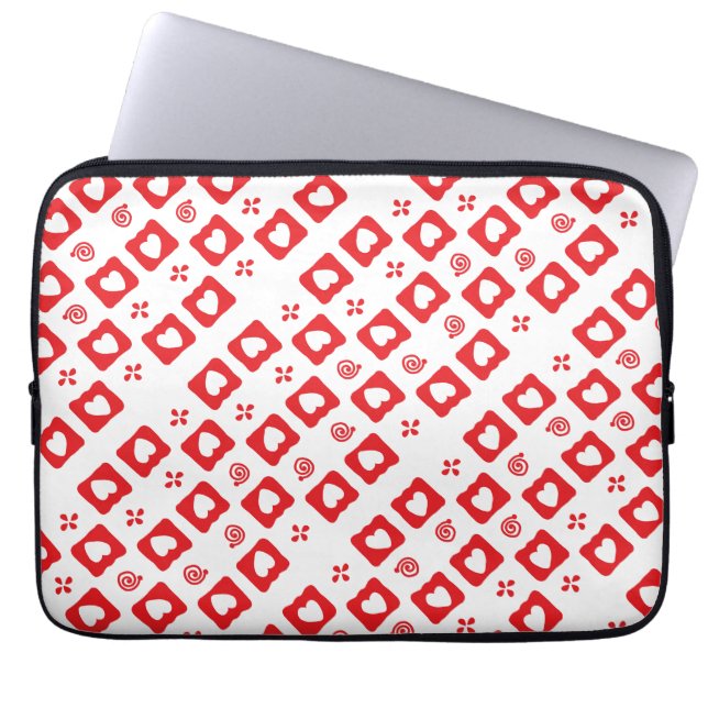 Capa Para Notebook Azulejos de corações vermelhos do mosaico (Frente)