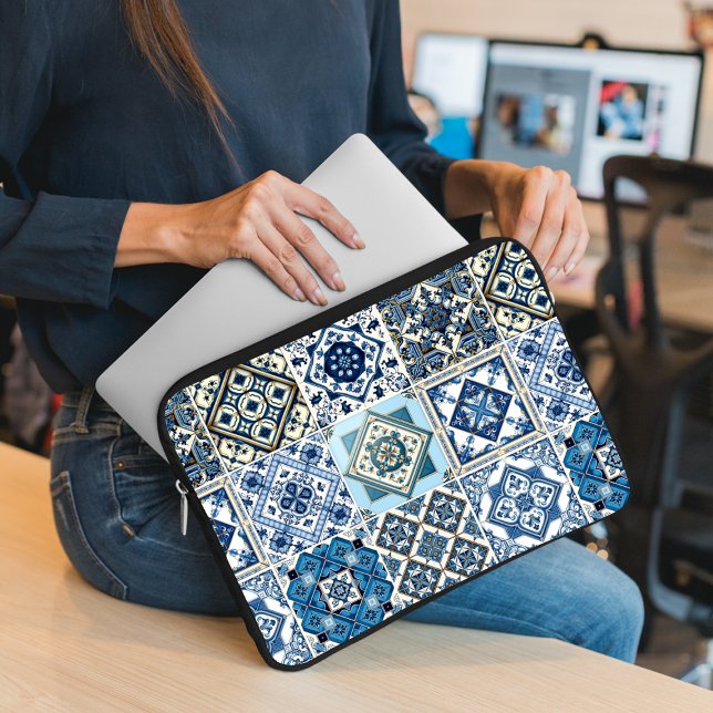 Capa Para Notebook Azulejos do Mediterrâneo, Portugal, Azulejo, Majol (Criador carregado)