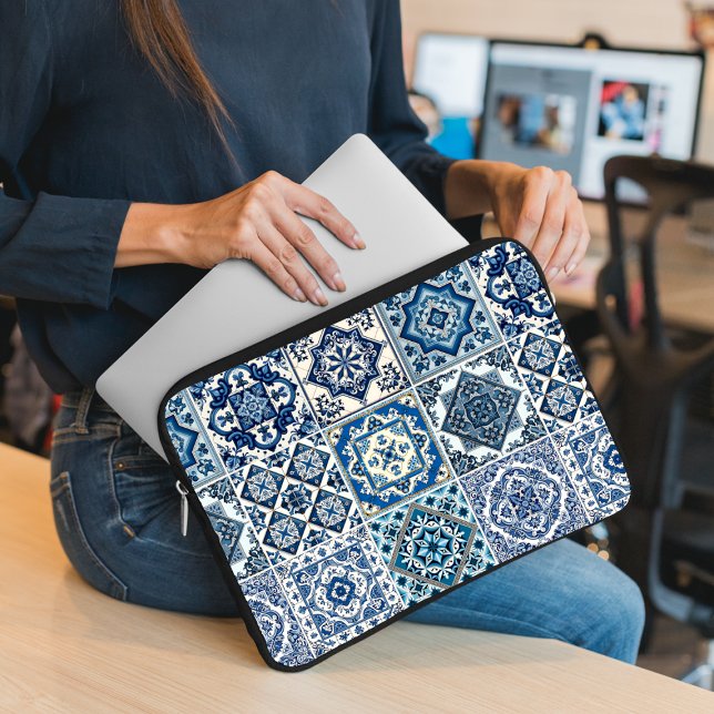 Capa Para Notebook Azulejos do Mediterrâneo, Portugal, Azulejo, Majol (Criador carregado)