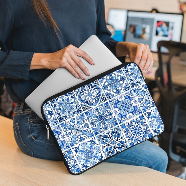 Capa Para Notebook Azulejos do Mediterrâneo, Portugal, Azulejo, Majol (Criador carregado)