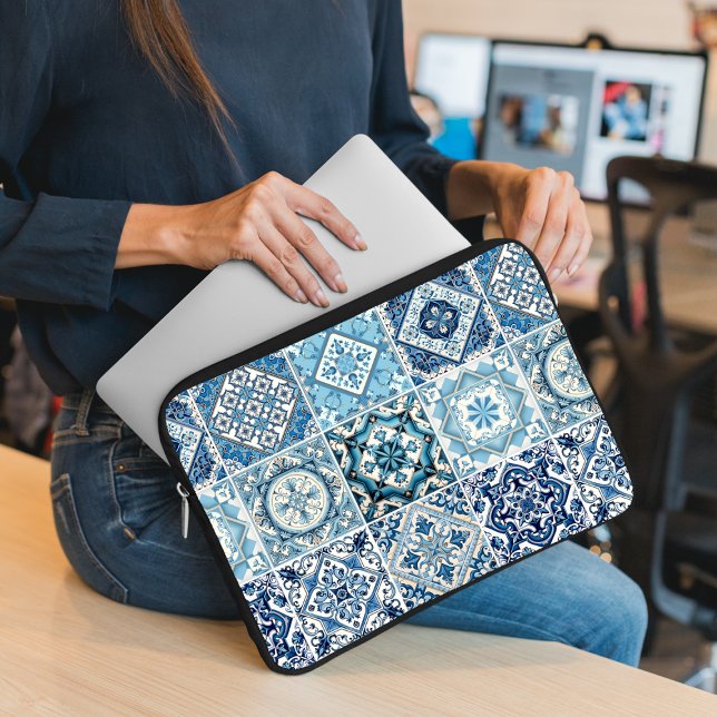 Capa Para Notebook Azulejos do Mediterrâneo, Portugal, Azulejo, Majol (Criador carregado)