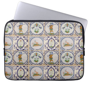 Capa Para Notebook Azulejos Holandeses Antigos Delft do Século XVII a