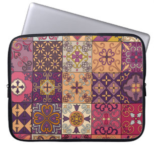 Capa Para Notebook Azulejos portugueses: padrão do estilo talavera.