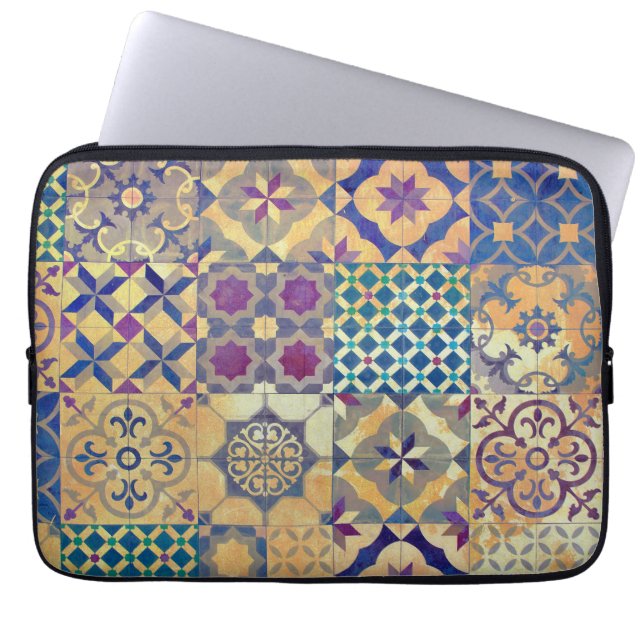 Capa Para Notebook Azulejos tradicionais Coloridos do Mediterrâneo e  (Frente)