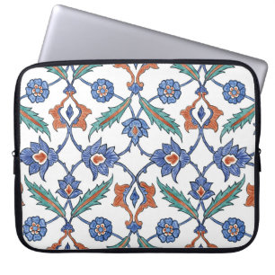 Capa Para Notebook Azulejos Turcos Medievais: Ornamento Floral.