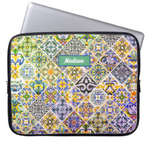 Azulejos verdes mediterrâneos sicilianos elegantes