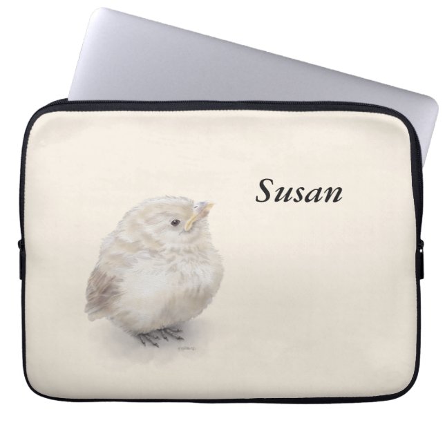 Capa Para Notebook Baby Sparrow Digital Watercolor (Frente)