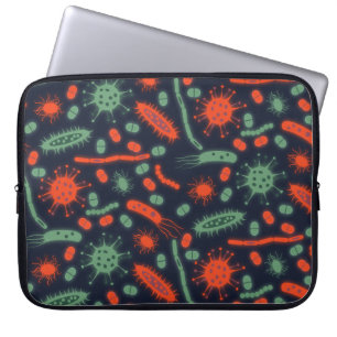 Capa Para Notebook Bactéria Brilhante Microorganismo verde vermelho