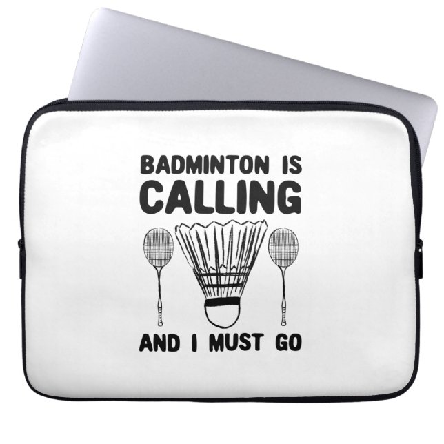 Capa Para Notebook Badminton - Badminton Está Chamando (Frente)