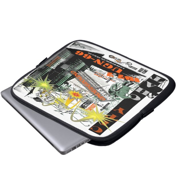 Capa Para Notebook Bag de Eletrônicos de Chat da Cidade (Frente Inferior)