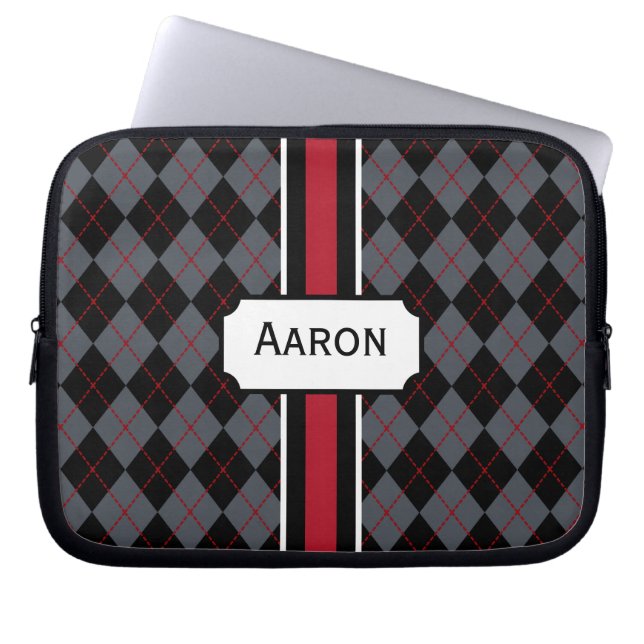 Capa Para Notebook Bag de Laptop Argyle Personalizada (Frente)