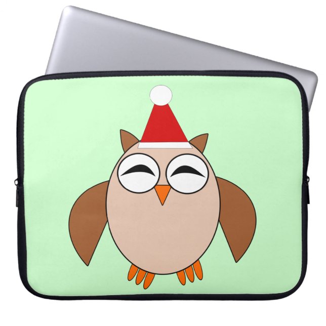 Capa Para Notebook Bag de Laptop de Coruja de Natal (Frente)