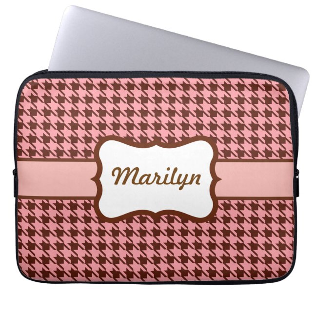 Capa Para Notebook Bag de Laptop de houndstooth Personalizado (Frente)