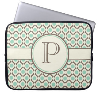 Capa Para Notebook Bag de Laptop de Padrão Moderno do Monograma Elega