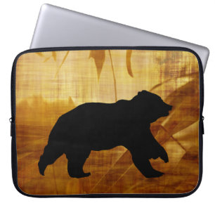 Capa Para Notebook Bag de Laptop de Silhueta de Urso Garganta